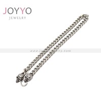 Collier unisexe tendance en acier inoxydable 316L plaqué argent antique, motif croix et crâne gothique de motard, fabrication OEM, ne ternit pas
