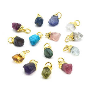 Vente en gros faite à la main de 8-10mm pendentif en quartz rose brut naturel bijoux en pierres précieuses pour enfants bijoux en quartz brut - Product Image 6