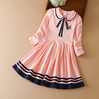 Vestidos Casuales de Primavera para Niñas, Vestidos para Niñas, Vestido Camisero con Cuello Camisero y Pliegues para Bebés, de 6 a 14 Años