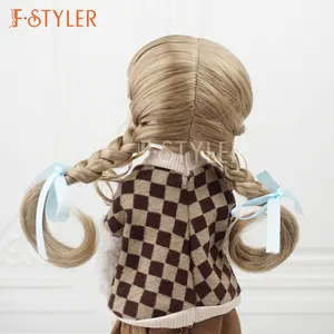 Pelucas de muñeca FSTYLER, mohair sintético trenzado, venta al por mayor, personalización de fábrica, accesorios para muñecas, pelo sintético para muñeca BJD