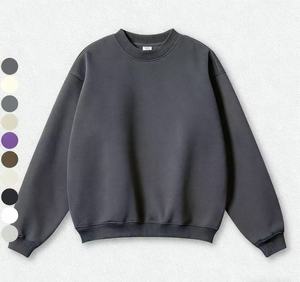 Sudadera para hombre personalizada Puff bordado en blanco algodón Unisex <span class=keywords><strong>de</strong></span> gran tamaño peso pesado cuello redondo pulóver sudadera - Product Image 1