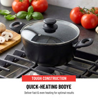 E-Top Pots à soupe en granit moulé sous pression noir OEM ODM Articles de cuisine en gros Accessoires de cuisine en gros pour restaurant, café, restaurant