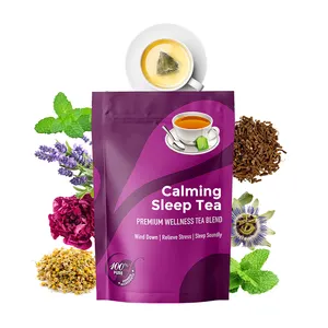 Chamomile Tea Calming Herbal Sleep Tea with Passion Flower Spearmint Lemon Balm and Lavender Non-GMO Mint Tea Relax Unwind