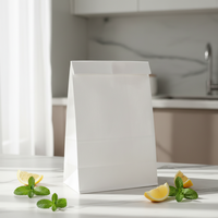 Sac en papier blanc jetable personnalisé, sac en papier kraft pour le stockage des aliments, sac cadeau, pochette de shopping