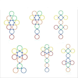 Anneaux de jeu de <span class=keywords><strong>marelle</strong></span> en plastique pour l'extérieur |   Outils d'entraînement sensoriel interactif parent-enfant, aides <span class=keywords><strong>à</strong></span> l'éducation précoce tactile pour <span class=keywords><strong>la</strong></span> maternelle - Product Image 4