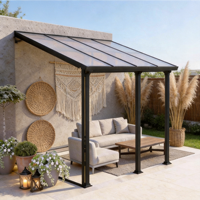 Pérgola de Aluminio con Techo de Policarbonato Hueco de 6 mm, 4x3x2.5 m
