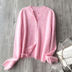 CJ - Nouveau cardigan en <span class=keywords><strong>laine</strong></span> pour <span class=keywords><strong>femme</strong></span>, logo personnalisé, couleur unie, col rond, simple boutonnage, <span class=keywords><strong>pull</strong></span> en <span class=keywords><strong>laine</strong></span>, vente directe d'usine - Product Image 6