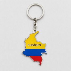 Llaveros de Aleación de Zinc Personalizados al por Mayor con Bandera Nacional de Colombia y Colgante de Monumento Andino, Souvenir de Viaje de Sudamérica - Product Image 2