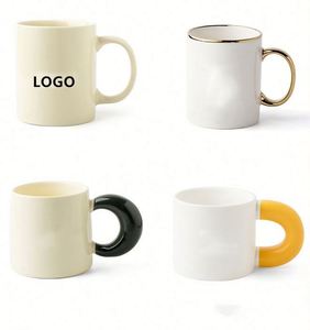Mug en céramique mignon avec motif de fraises et de fleurs, 10 oz (300 ml), pour thé, café, lait et flocons d'avoine, cadeau promotionnel - Product Image 4
