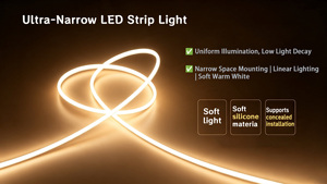 Ultra-Narrow 3mm High Brightness Silicone <b>Low</b> Voltage Flexible LED Strip Slim Linear Concealed Cabinet <b>Wardrobe</b> Lighting - Product Image 5