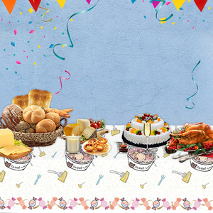 Yunik Hot Pot Theme Disposable <b>Tablecloth</b> 137x274cm Party Decorative Cover Water Resistant Odor Free - Product Image 4