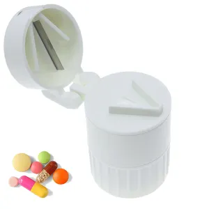 2024 Hot Sales Pill Splitter For Travel Portable Pill Cutterr Pill Storage Box With Cutter