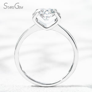 Anillo Unisex Starsgem de Oro Blanco de 18K con Diamante Cultivado en Laboratorio de Corte Brillante de 1-3.17ct, Color Blanco D, Estilo Clásico, Certificado - Product Image 5