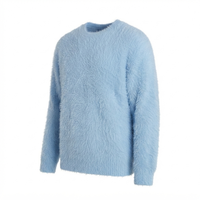 Pull en mohair tricoté rayé respirant pour homme avec manches longues et personnalisation du logo au dos du col pour l'hiver ODM