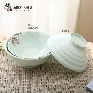 ชามราเมนญี่ปุ่นสีขาวลายดอกซากุระ ชามเมลามีนทนทานสำหรับใช้ในบ้าน - Product Image 2