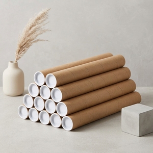 Caja de embalaje de cartón cilíndrica larga ecológica de 52 x 2 x 410 mm, impresa a medida, para incienso, venta al por mayor - Product Image 1