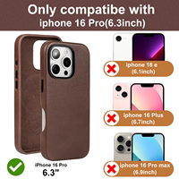 Coque arrière fine en cuir véritable de luxe personnalisable pour 16 Pro, résistante aux chocs et à l'eau, design professionnel, étui pour téléphone portable