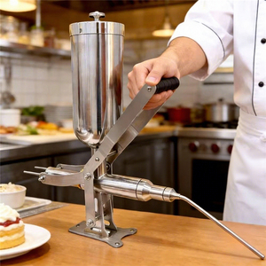 Machine à garnir les gâteaux manuelle, injecteur de crème en acier inoxydable pour pâtisserie, croissants, churros - Product Image 4