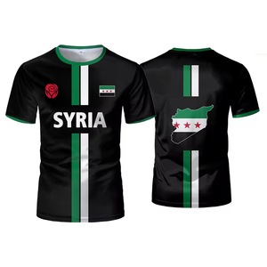 Maillot de Football Syrie Impression 3D Intégrale Loisir Années 2000 Cool Polyester Col Rond Manches Courtes T-shirt Sport Style Urbain Hauts Tenue de Football Syrie - Product Image 2