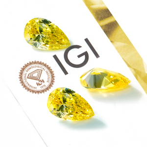 Anillo de Oro Rosa con Diamante Amarillo Intenso de Laboratorio, Corte Pera, 1ct-5ct, Certificado IGI - Product Image 1