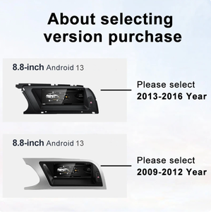 Autoradio Android 13 8,8 pouces 8 Go + 128 Go 8 cœurs avec GPS et écran partagé intégré pour Audi A4L A4 B8 version haute 2009-2016 - Product Image 2