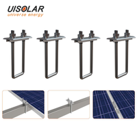 Kit de fixation de panneaux solaires UISOLAR, structure en aluminium, pince de fixation intermédiaire en U, boulons en U pour système de montage photovoltaïque