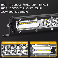 HYNBYZJ Barre LED de travail étanche 7 pouces 60W 4x4, double rangée, mince, 12V, pour remorque et tout-terrain, haute qualité, nouvelle