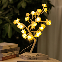 Bloem Roos Boom Lamp Lamp Licht Schattige Kamer Decor Voor Slaapkamer Livingroom Verjaardag Moeder 'S Day Valentijnsdag Kerstcadeaus