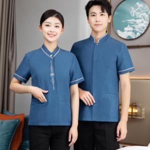 Good Quality Personalised Customized Fabric 100% Cotton <b>Hotel</b> Housekeeping Staff <b>Uniform</b> Professional Housekeeper <b>Uniform</b> - Product Image 1