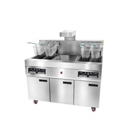 Friteuse Électrique Commerciale Grande Capacité 84L en Acier Inoxydable, 3 Cuves, 6 Paniers, Puissance 54KW, Multi-Prises pour le Marché Français