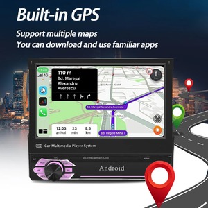 1 Din layar sentuh bisa ditarik otomatis, pemutar MP5 Android Auto 7 inci GPS FM Radio Mirror Link penempatan dasbor - Product Image 5