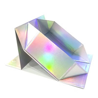 Boîte en carton avec revêtement laser arc-en-ciel, finition UV, fermeture magnétique, doublure en éponge, emballage cadeau pour cosmétiques, bijoux, soins de la peau, parfums