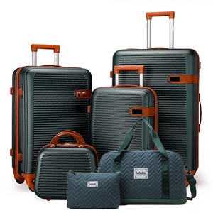 Ensemble <span class=keywords><strong>de</strong></span> bagages <span class=keywords><strong>de</strong></span> voyage familial 6 pièces, valise vintage avec sac <span class=keywords><strong>de</strong></span> week-end pour femmes - Product Image 4