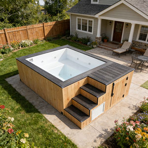 Summer Ready 5M 7m Wood Spa Natación Familiar Rectángulo Overground WPC Piscina de fibra de vidrio para niños y adultos - Product Image 2