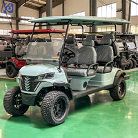 Voiture de golf électrique CAMP 72v avec batterie au lithium, alimentée par énergie solaire, avec 6 sièges de luxe pour les terrains de golf et l'usage personnel