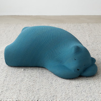 Fauteuil de sol moderne en peluche Ours polaire endormi, en tissu blanc, mobilier multifonctionnel pour salon et chambre à coucher