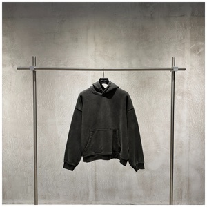 <span class=keywords><strong>Sweat</strong></span> à capuche unisexe ample et épais 400g, style vintage délavé, rétro, streetwear décontracté pour homme urbain - Product Image 5