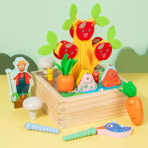 Jeu <span class=keywords><strong>de</strong></span> pêche multifonctionnel en bois pour l'éducation précoce des enfants, ferme, verger, capture d'insectes, jouet en bois Montessori - Product Image 3