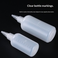 Bouteille souple à bec verseur en plastique, ronde, multi-tailles 20-200 ml, pour miel, sauce soja, assaisonnement, encre, peinture, liquide, compte-gouttes gradué