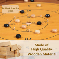 Nouveau produit Jeu de société canadien en bois-Crokinole Tournament Jeu d'échecs d'intérieur pour enfants avec pièces en métal