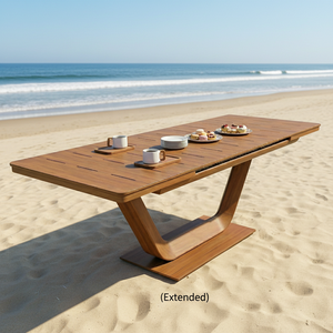 <span class=keywords><strong>Tavolo</strong></span> da Pranzo da <span class=keywords><strong>Esterno</strong></span> di Lusso in Alluminio Rettangolare Estensibile <span class=keywords><strong>per</strong></span> Patio, Balcone e Giardino - Product Image 1