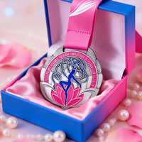 Vente en gros Nouveau style de médailles en argent Médailles personnalisées de gymnastique rythmique Prix sportif Honneur Souvenir Ruban Cadeau Modèle de haute qualité