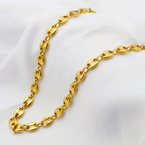 European American Hip Hop Ins Coffee Bean Titanium Steel Necklace For Women Geometric Chain Gift 455cm - Product Image 3