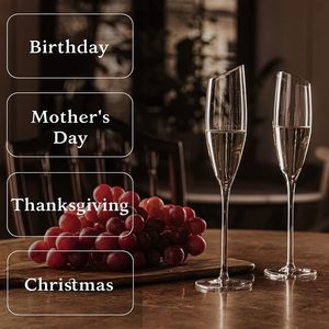 Verres à vin mousseux modernes en forme de <span class=keywords><strong>tulipe</strong></span>, soufflés à la main, 8,5 oz, transparents, personnalisables, pour cadeau de mariage - Product Image 4