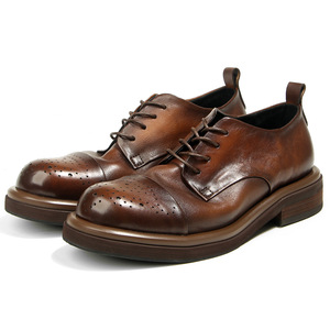 Zapatos de boda con punta en pico Buena calidad Diseño clásico duradero Zapatos de vestir de cuero de vaca formales para hombres - Product Image 1