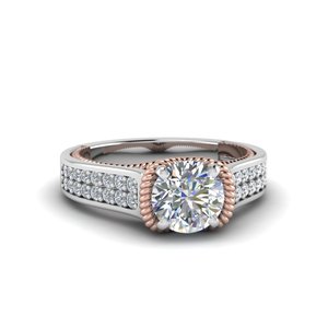 Anello Bicolore Rotondo con Accenti per Donna, Stile Classico Occidentale, Accessorio da Dito alla Moda per Matrimonio, Regalo - Product Image 6