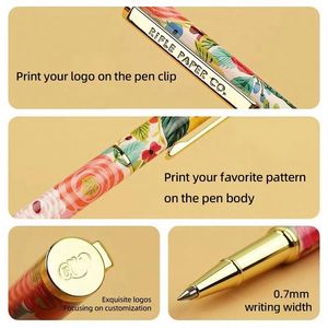 Heat Transfer Process Flower Film <b>Pen</b> Gel <b>Pens</b> Wholesale Custom Logo Metal <b>Pens</b> Blue/Red Ink Customized Colors Office School Use - Product Image 2