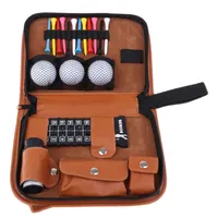 ホットセール多機能レザー実用ゴルフポーチセットボールアクセサリー修理ゴルフツールバッグ