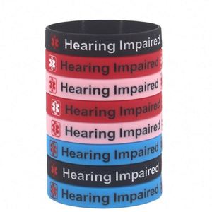Pulsera de Silicona con Señal de Advertencia para Personas con Discapacidad Auditiva, Regalo de Promoción de Conciencia Médica, Pulsera de Goma Personalizable - Product Image 4