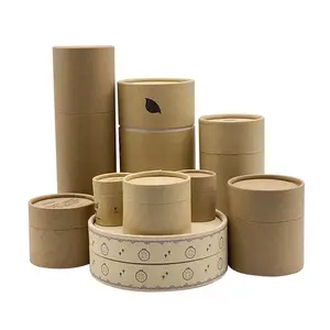 Custom Recyclable Eco Friendly Hard Cardboard Kraft Craft Paper Rolling Core Round Box Tube Packaging